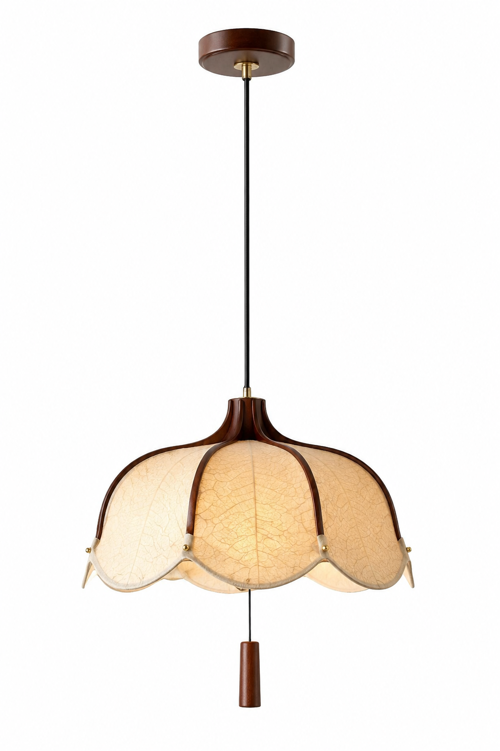 Zen Lotus Wood Pendant Light