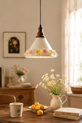 Vintage Floral Ceramic Pendant Light