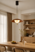 Modern Wood Grain Glass Pendant Light