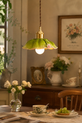 Vintage Ceramic Lotus Leaf Pendant Light