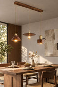 Walnut Wood 3-Head Pendant Light