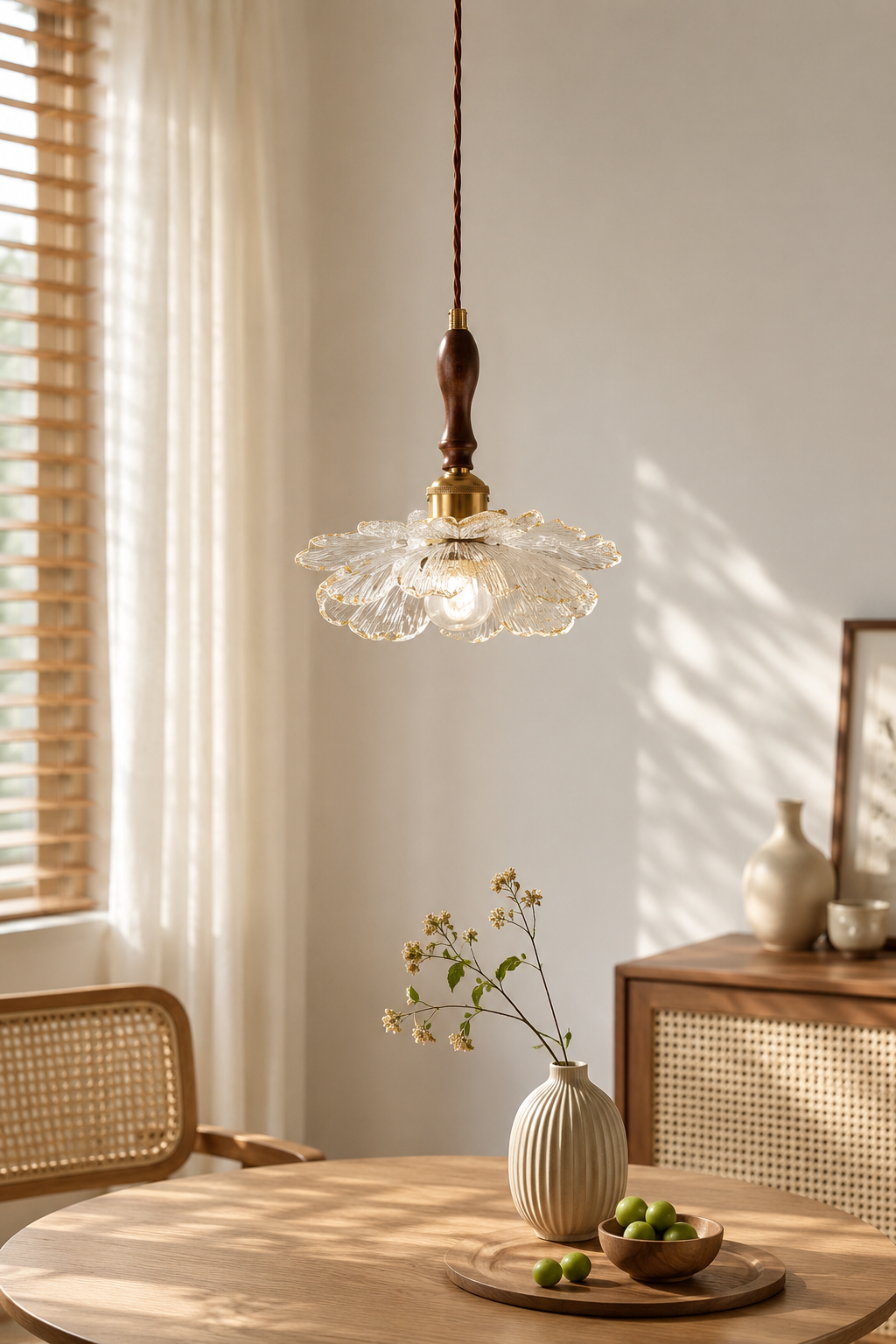 Vintage Petal Glass Pendant Light