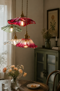 Vintage Floral Glass Pendant Light
