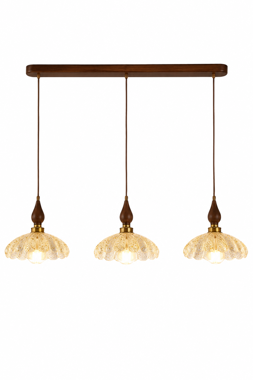 Vintage Gold Foil Resin Linear Chandelier