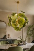 Italian Mid-Century Green Glass Chandelier