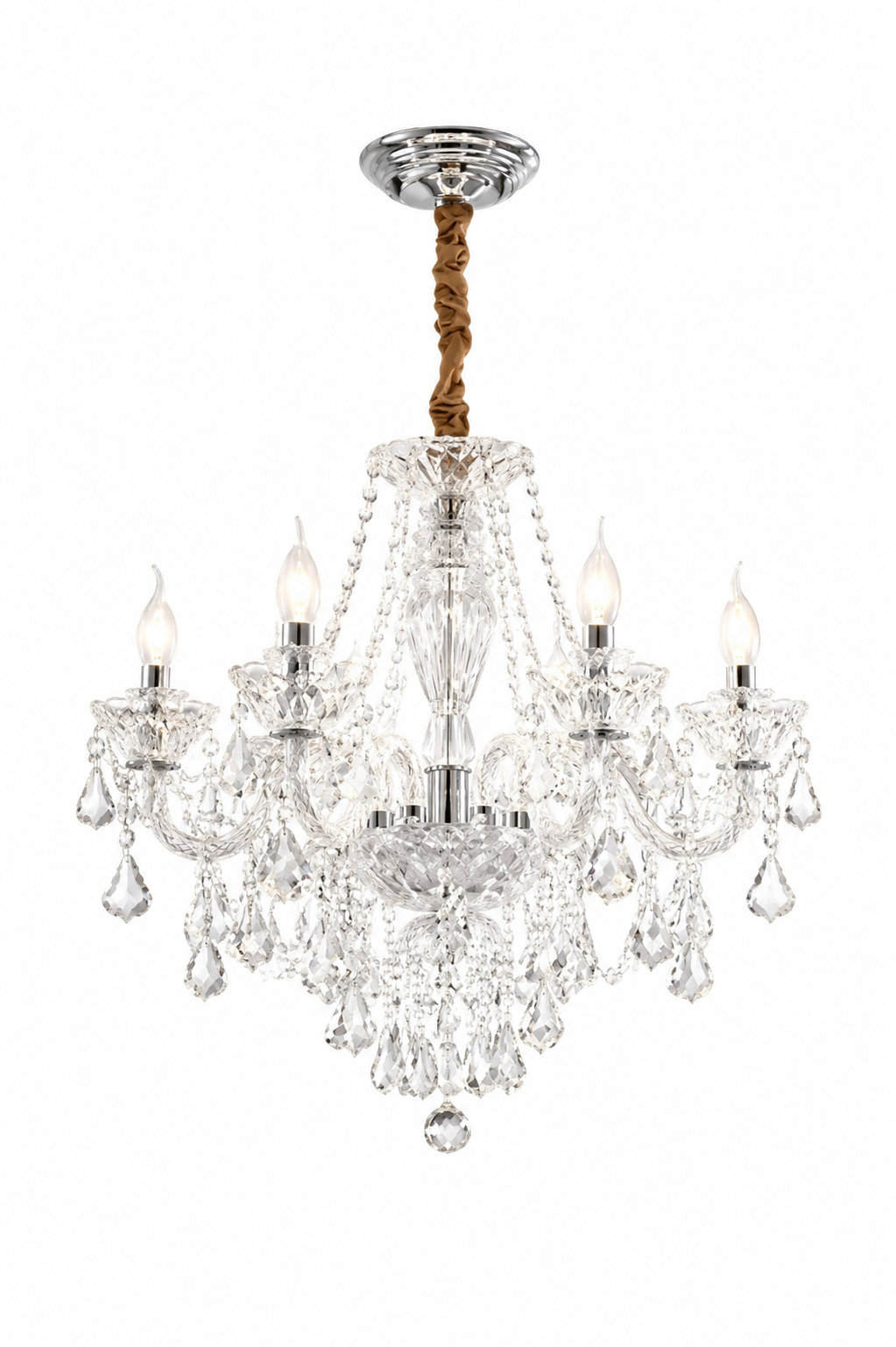 Modern European Luxury Crystal Chandelier - Elegant Glass Pendant Light for Living & Dining Rooms
