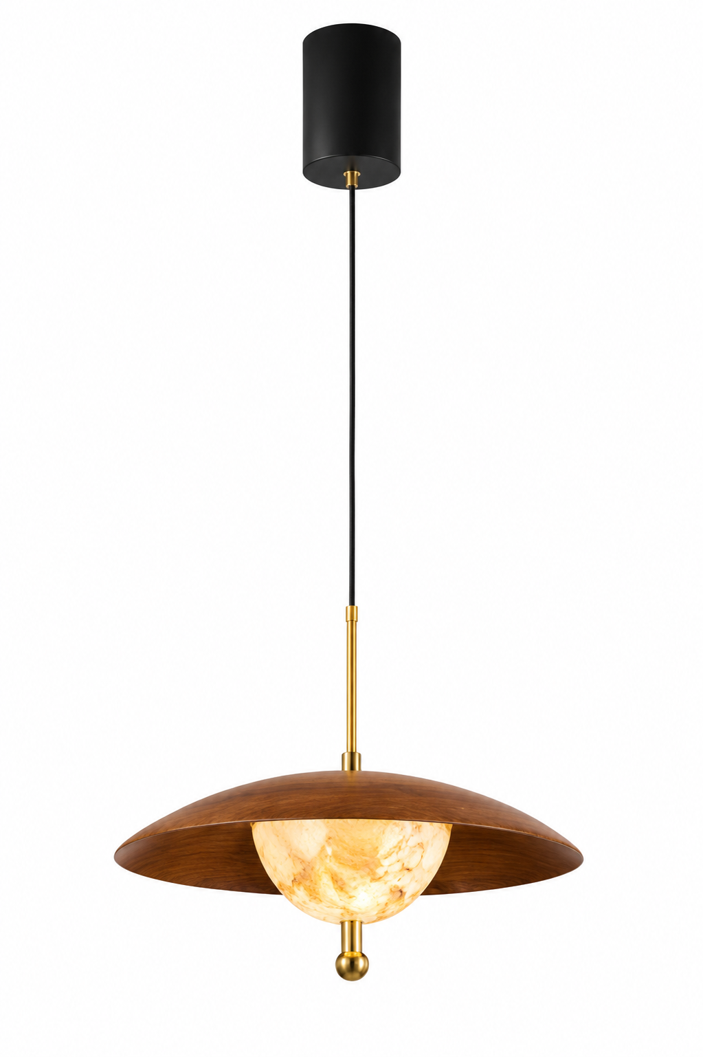 Modern Wood Grain Glass Pendant Light