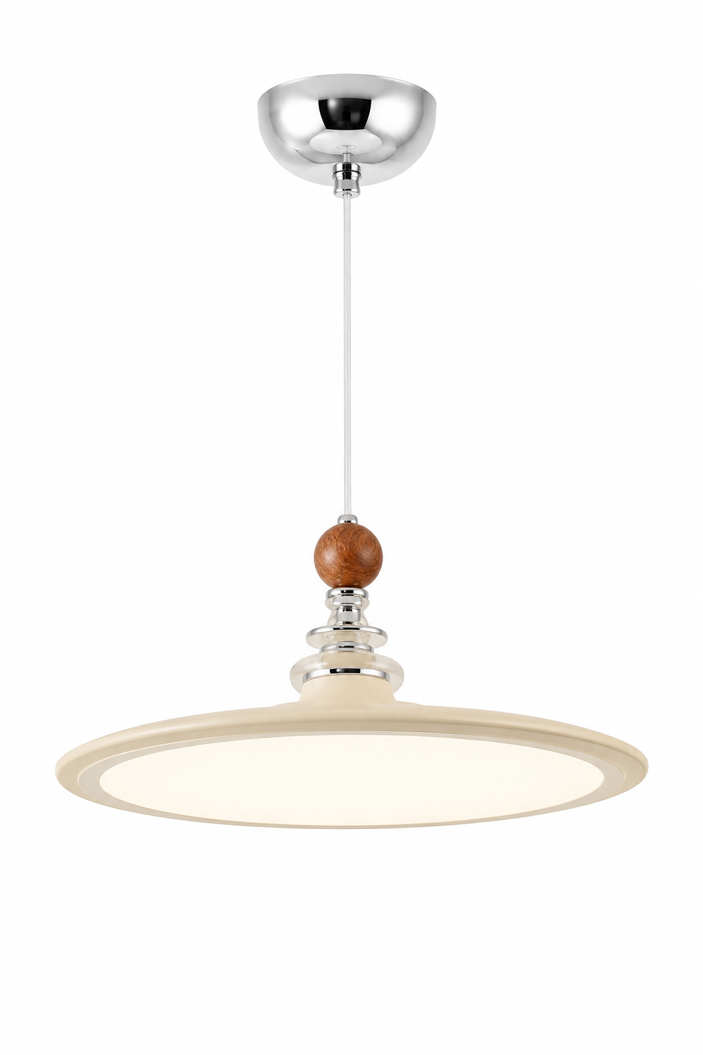 Modern Creamy Wood Ball Pendant Light