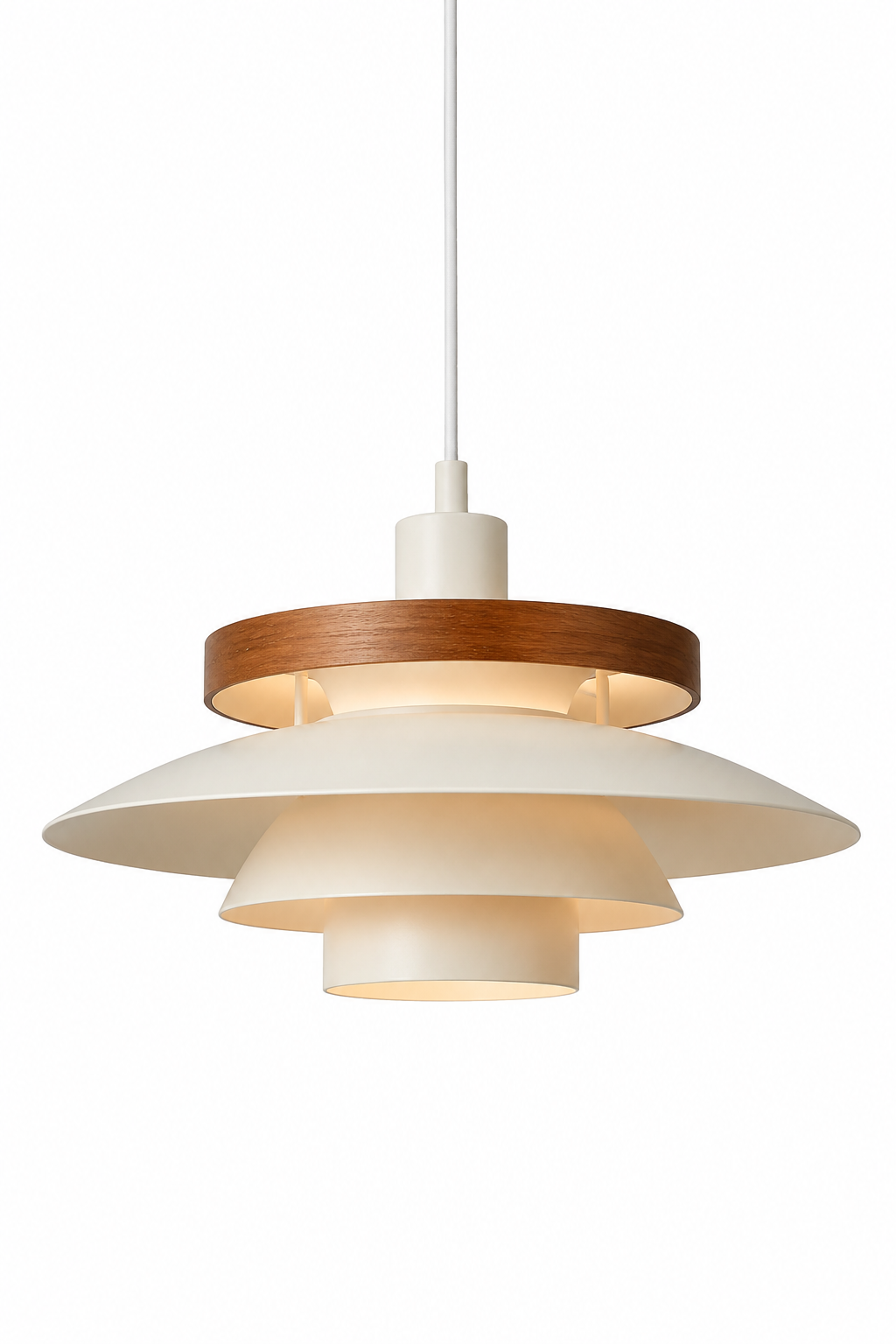 Nordic Layered Wood Trim Pendant Light
