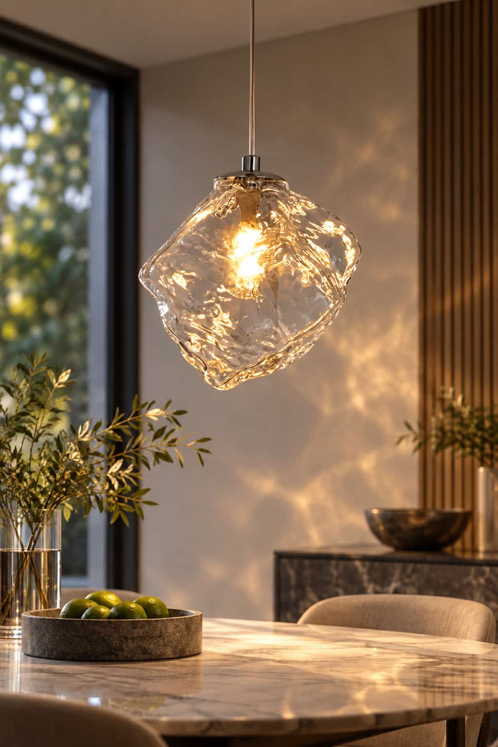 Modern Irregular Melted Glass Pendant Light