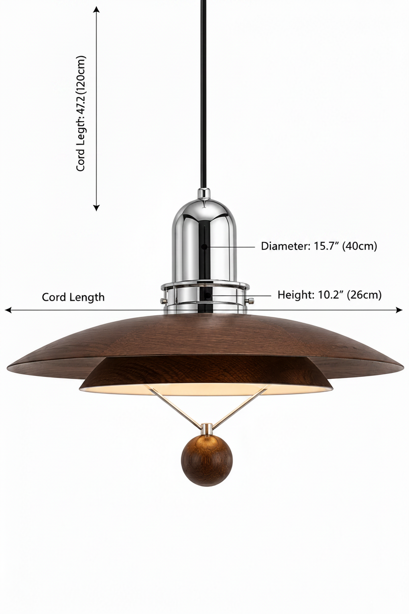 Vintage Walnut Layered Pendant Light