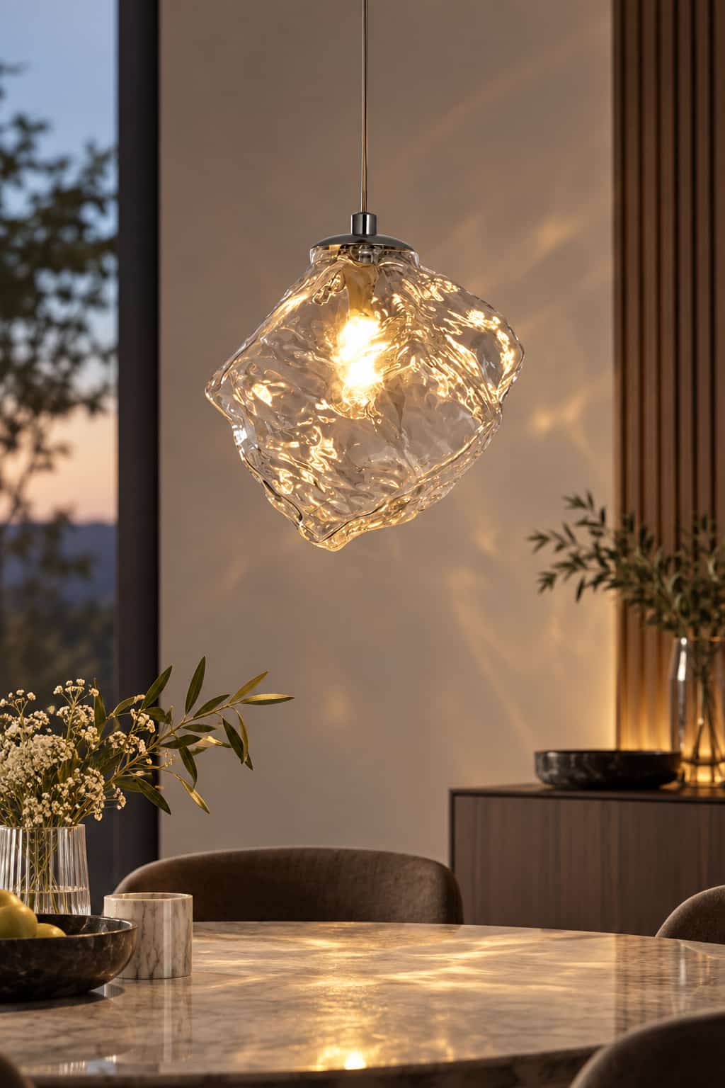 Modern Irregular Melted Glass Pendant Light