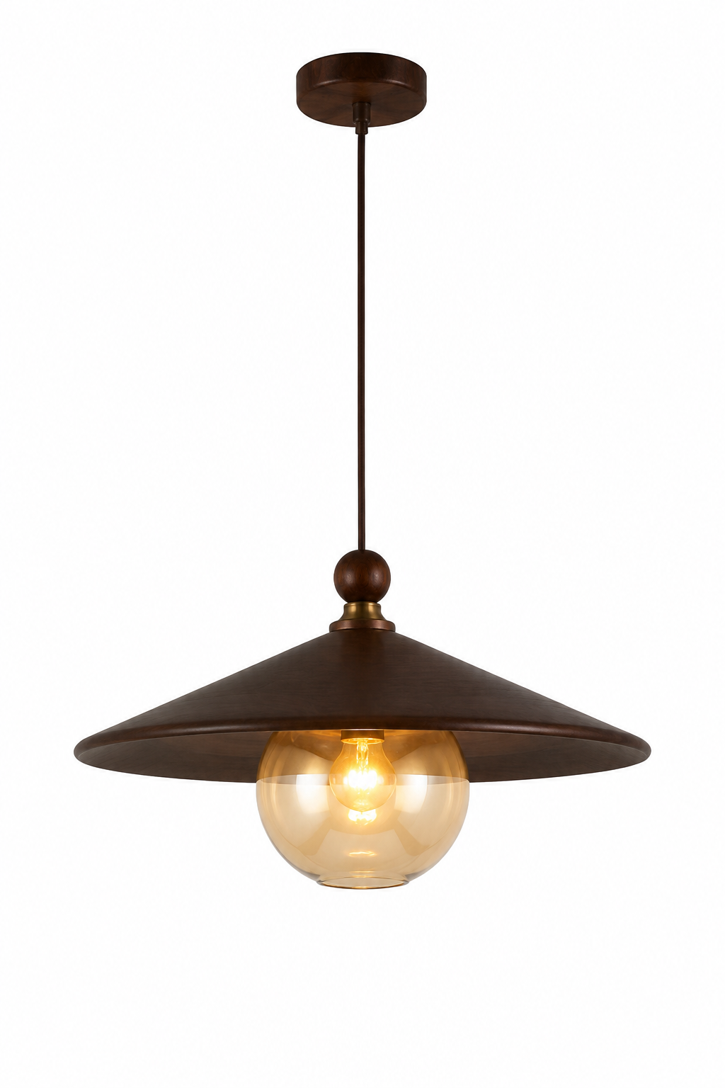 Minimalist Walnut Wood Pendant Light