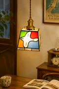 Vintage Stained Glass Bird Pendant Light