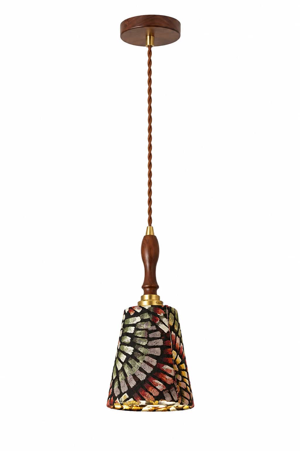 Vintage Boho Wooden Pendant Light